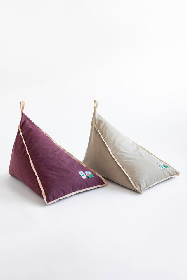Mini Triangle Pouf - Plum