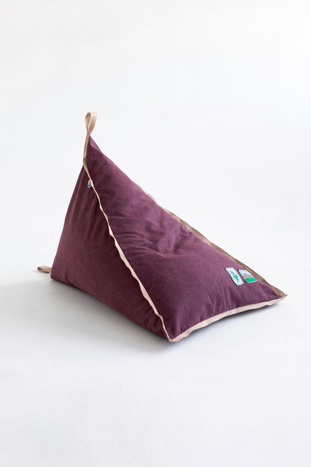 Mini Triangle Pouf - Plum
