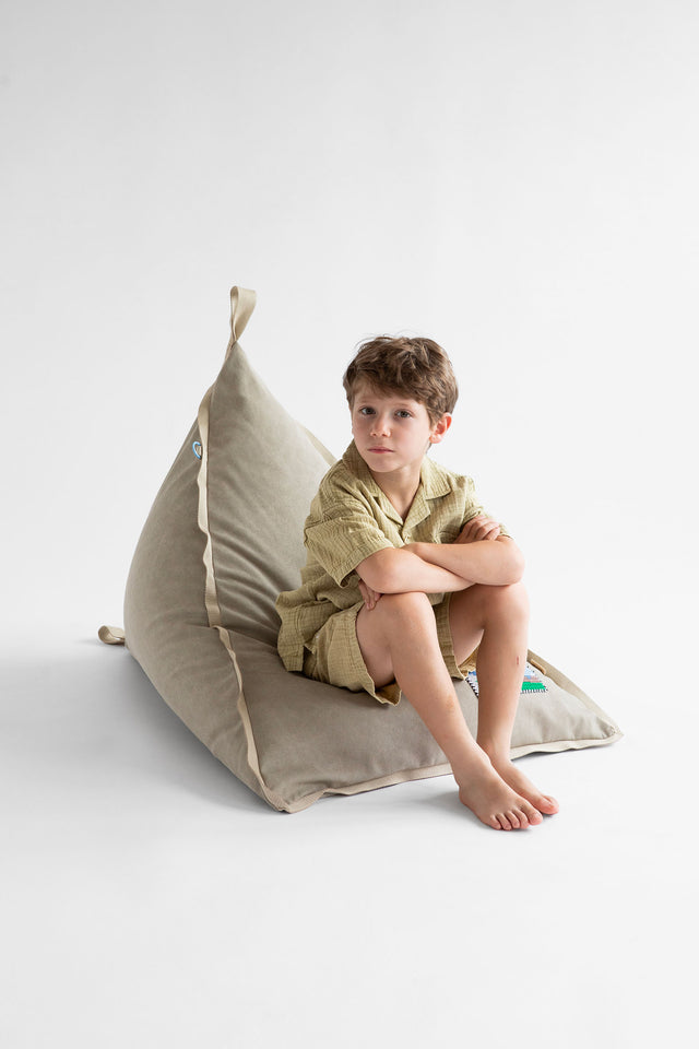 Mini Triangle Pouf - Stone