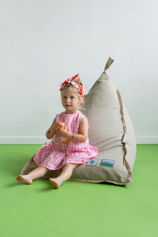 Mini Triangle Pouf - Stone