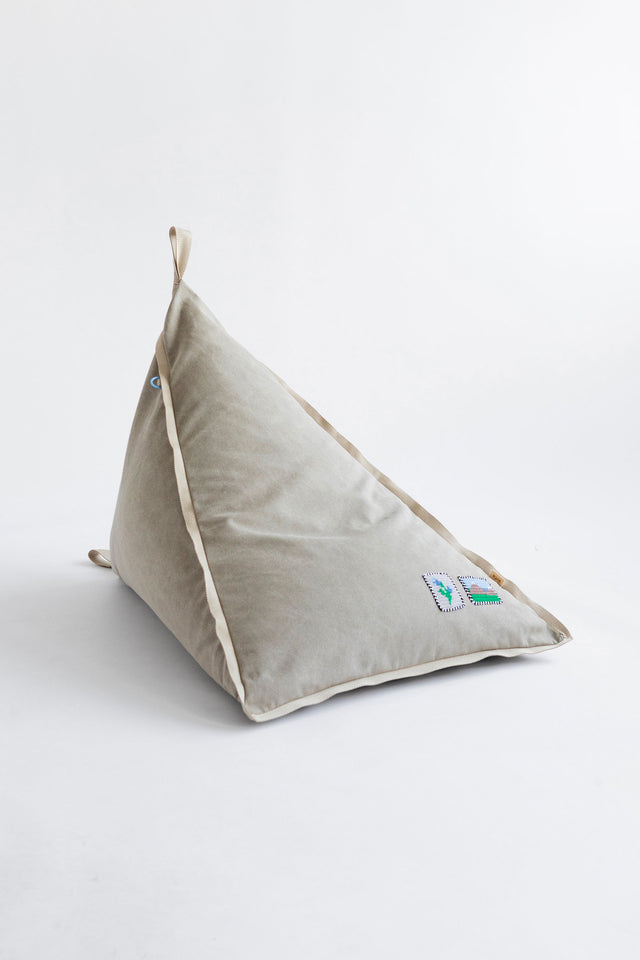 Mini Triangle Pouf - Stone