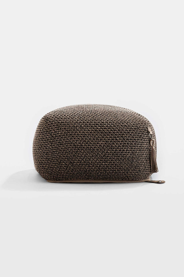 Outdoor Indoor Cube Pouf - Granite