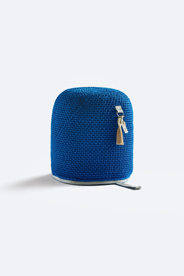 Outdoor Indoor Cylinder Pouf - Blue