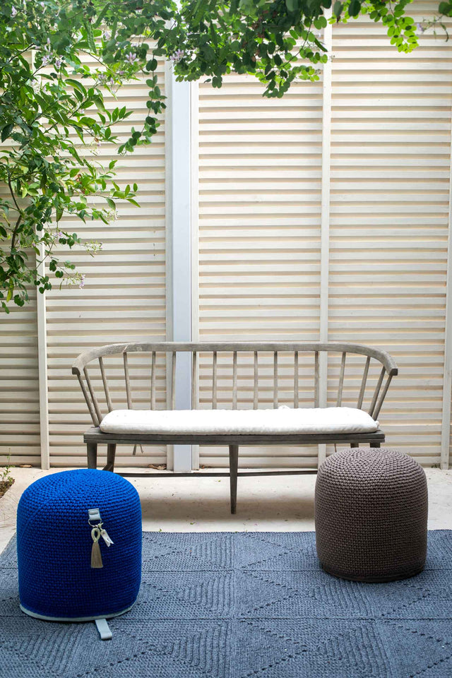 Outdoor Indoor Cylinder Pouf - Cacao