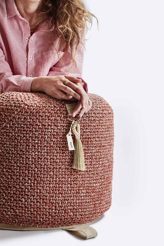 Outdoor Indoor Cylinder Pouf - Clay