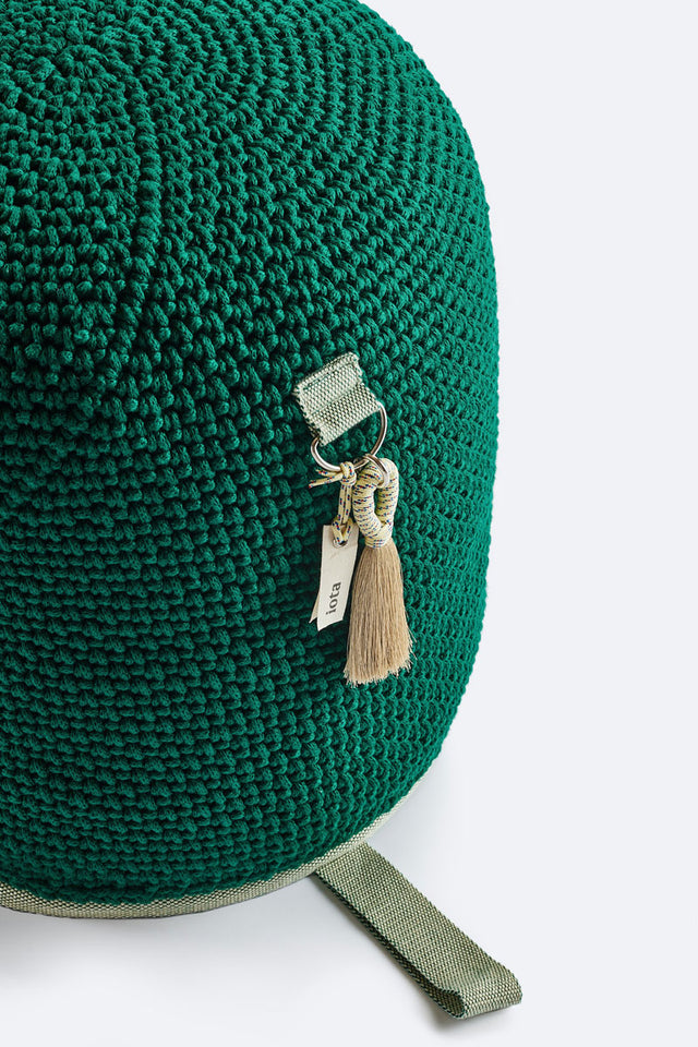 Outdoor Indoor Cylinder Pouf - Green