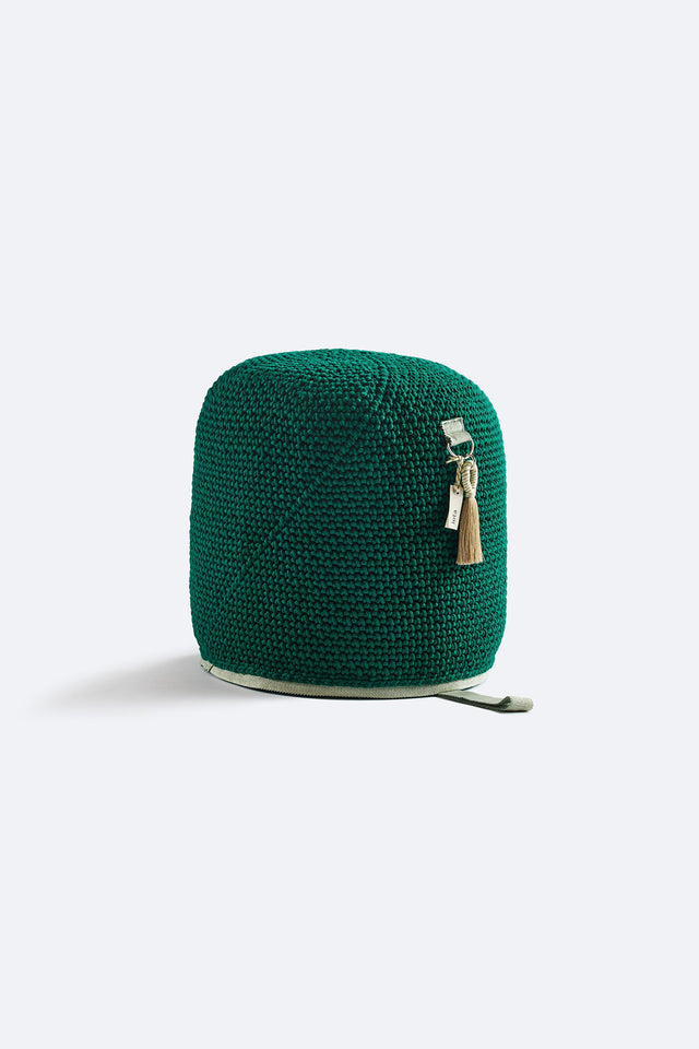 Outdoor Indoor Cylinder Pouf - Green
