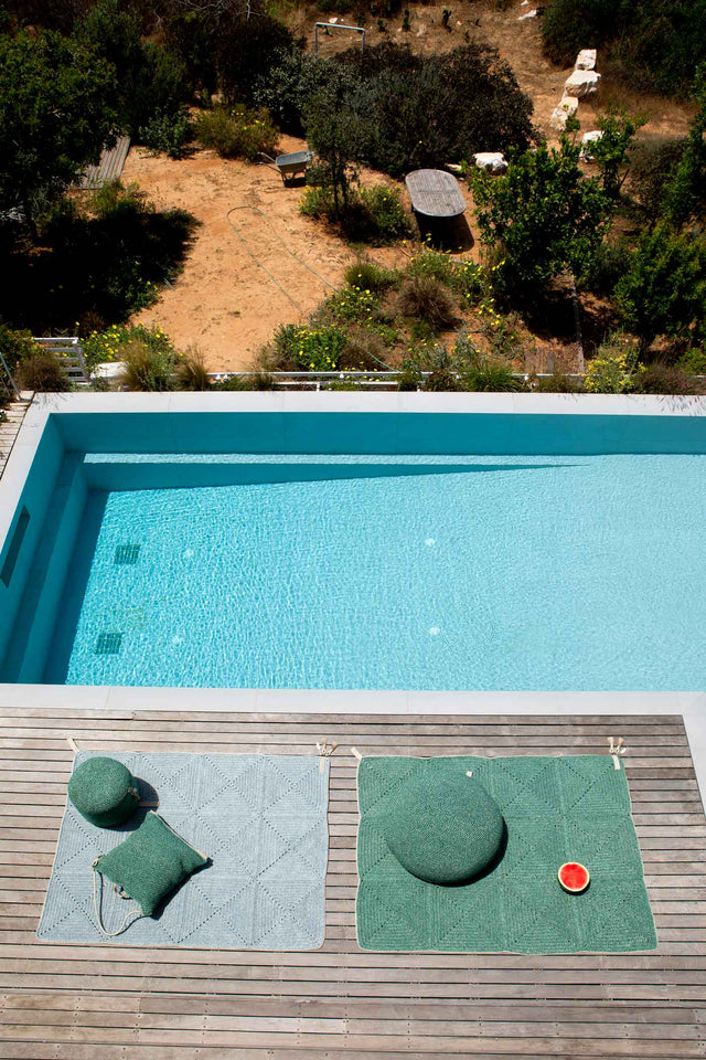 Outdoor Indoor Cylinder Pouf - Tzatziki