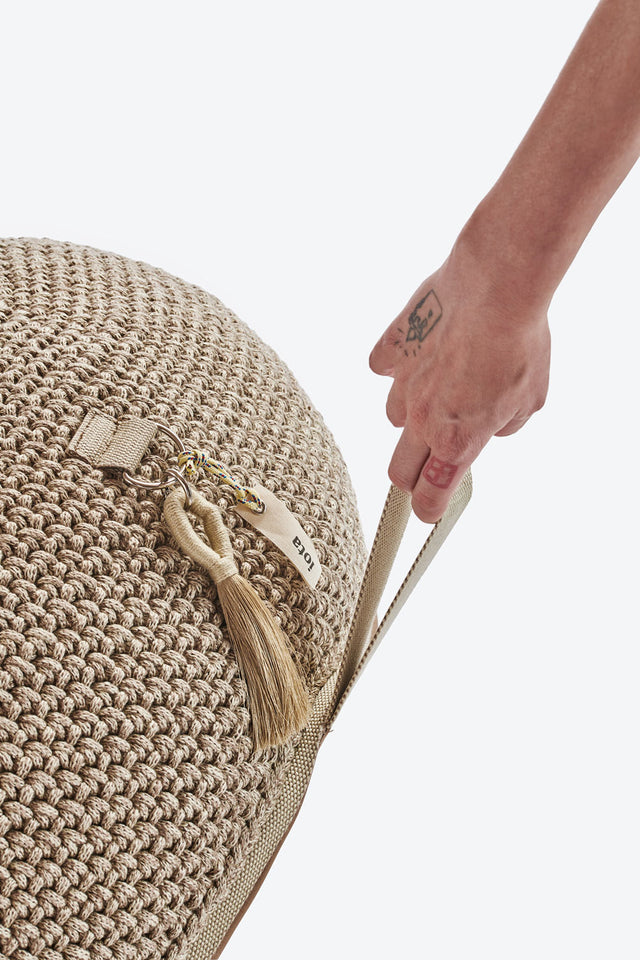 Outdoor Indoor Round Pouf - Earth