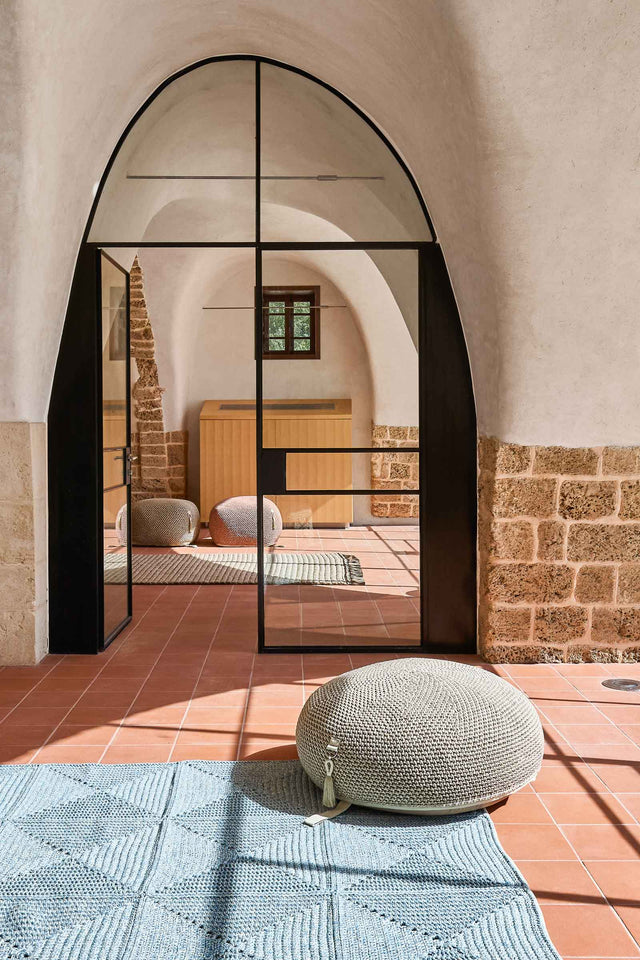 Outdoor Indoor Round Pouf - Earth