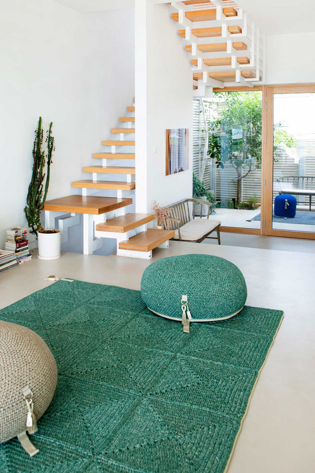 Outdoor Indoor Round Pouf - Tzatziki