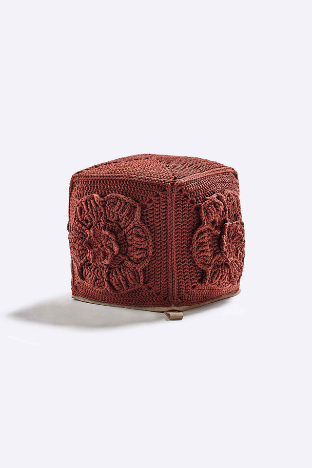 Rosette Block Pouf - Hamra