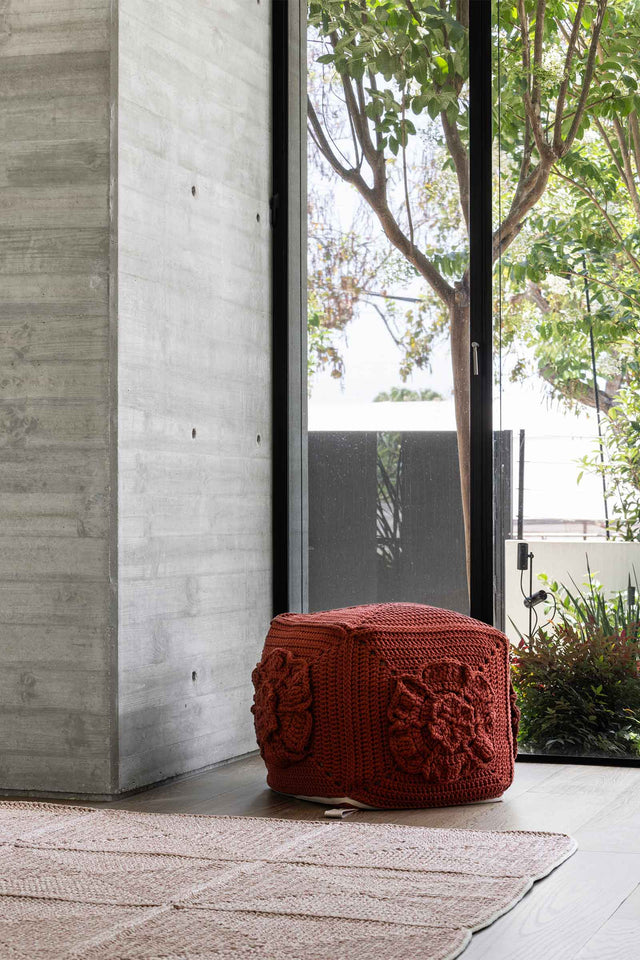 Rosette Block Pouf - Hamra