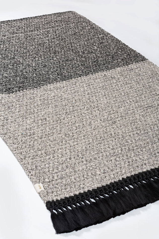 Medium Thick Rug 120X180 - Two Tone Black