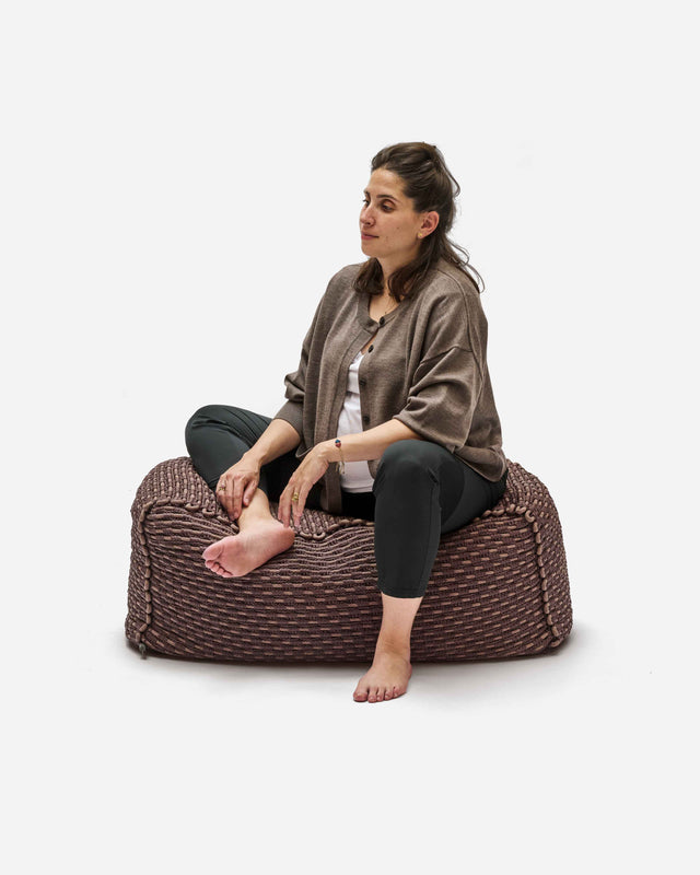 Rope Bench Pouf - Chocolate Brown