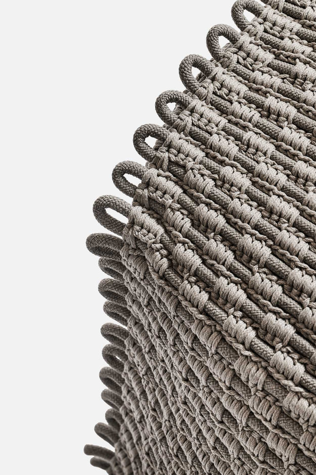 פוף חבלים מרובע - חום שוקולד