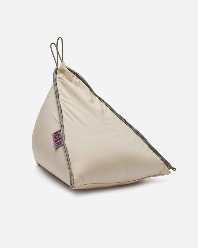 Rope Contour Triangle Pouf - Pebble Grey