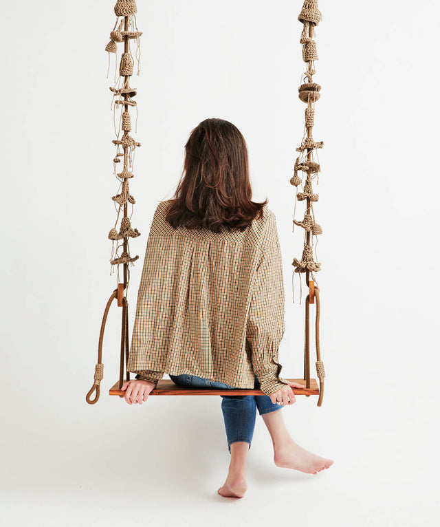2 Arm Outdoor Swing, Teak Seat - Cacao