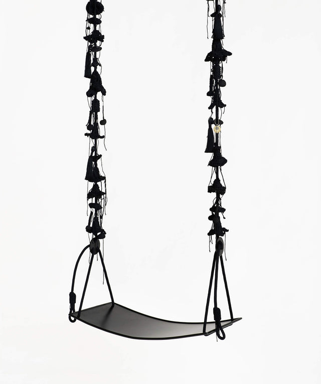2 Arm Swing, Metal Seat - Black
