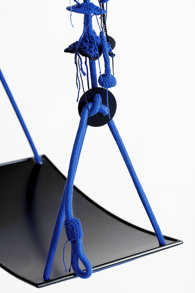 2 Arm Swing, Metal Seat - Blue