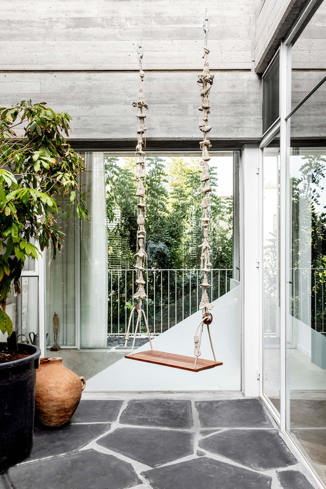 2 Arm Outdoor Swing, Teak Seat - Sand