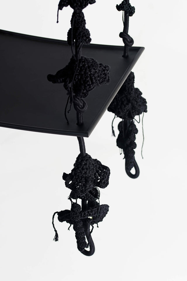 4 Arm Swing, Metal Seat - Black