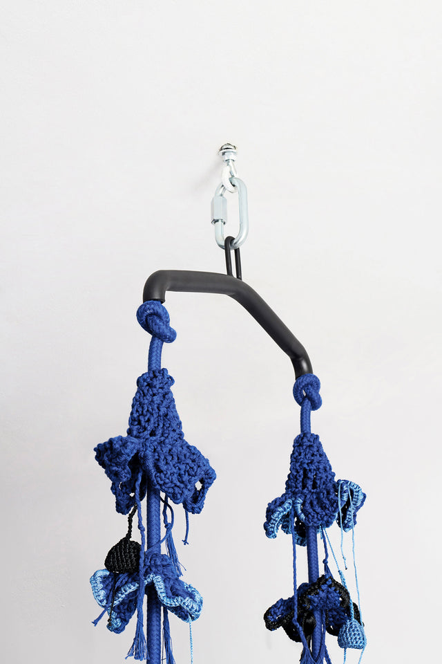 4 Arm Swing, Metal Seat - Blue