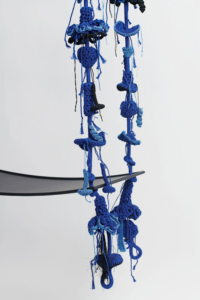 4 Arm Swing, Metal Seat - Blue